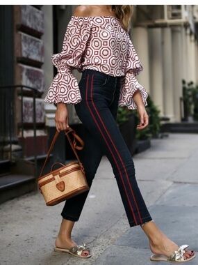 Veronica Beard Carolyn Tuxedo Stripe Jeans 28